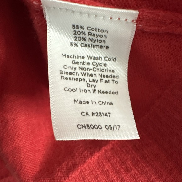 Talbots Sweater Cashmere Blend Red Bell Sleeve Romantic Valentine Petite Small - Picture 6 of 10